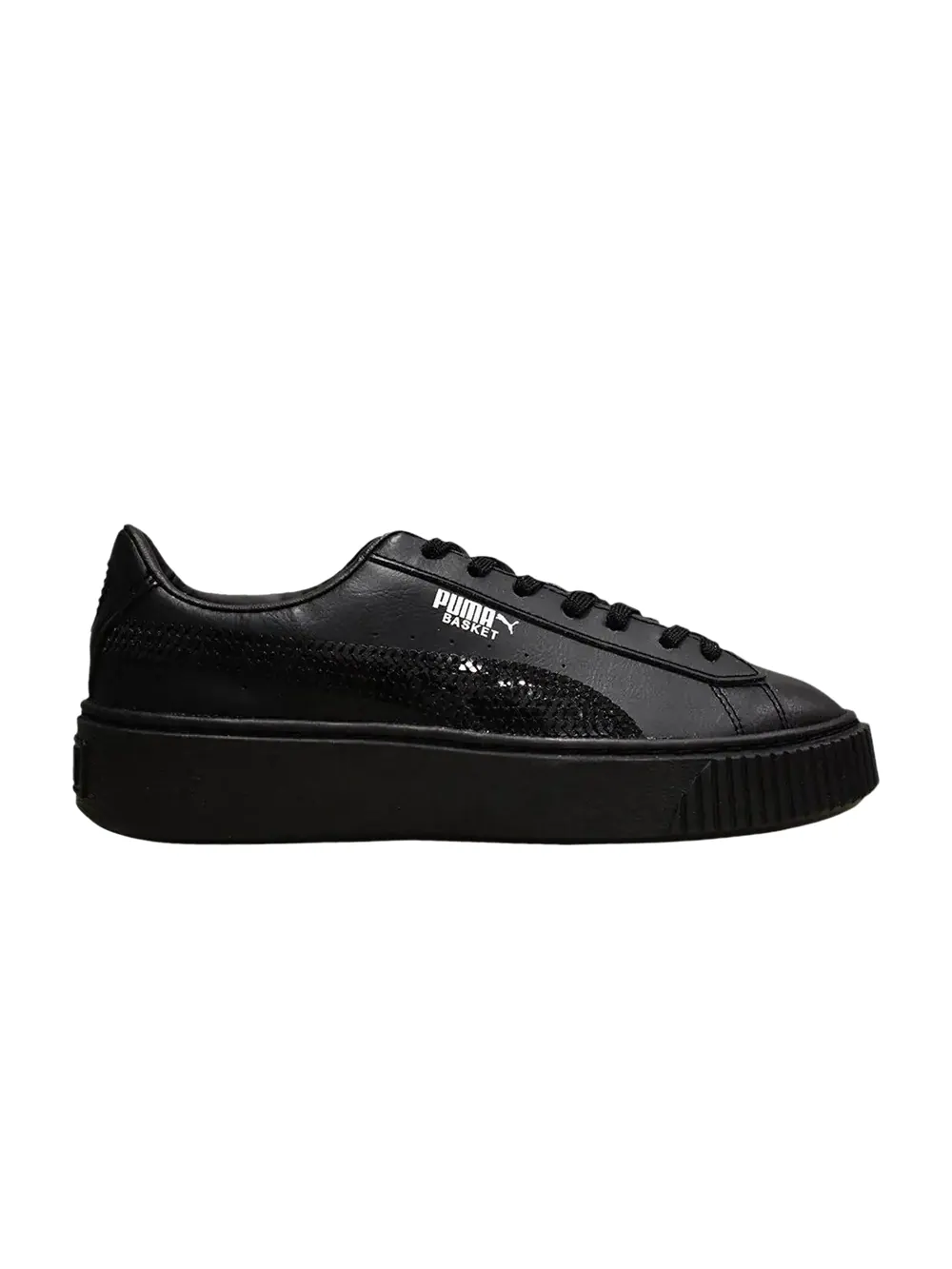 Кроссовки Basket Platform Bling Jr Puma — изображение 1 из 1, черный/серебристый