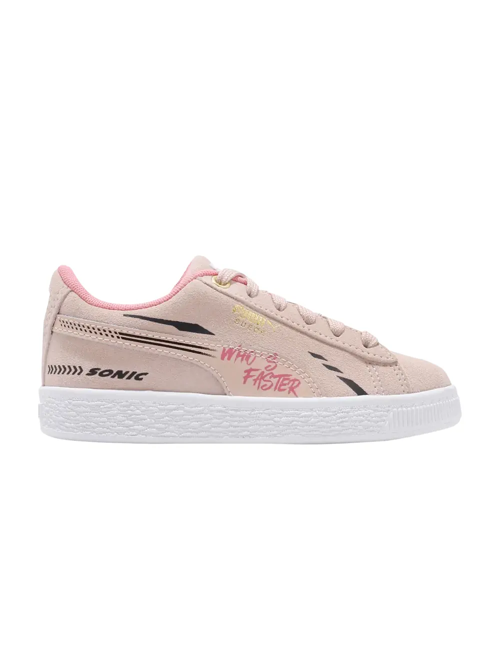 Кроссовки Sonic The Hedgehog x Suede Jrs Faster - Rosewater' Puma — изображение 1 из 1, розовая вода