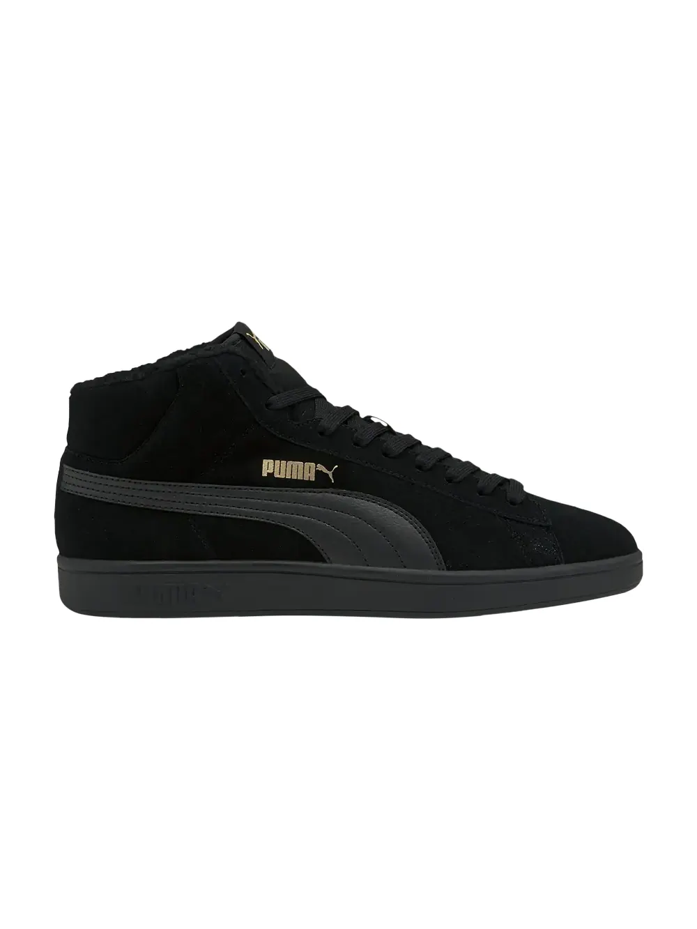 Кроссовки Smash v2 Mid Winter Puma — изображение 1 из 1, черный/черный/золотистый