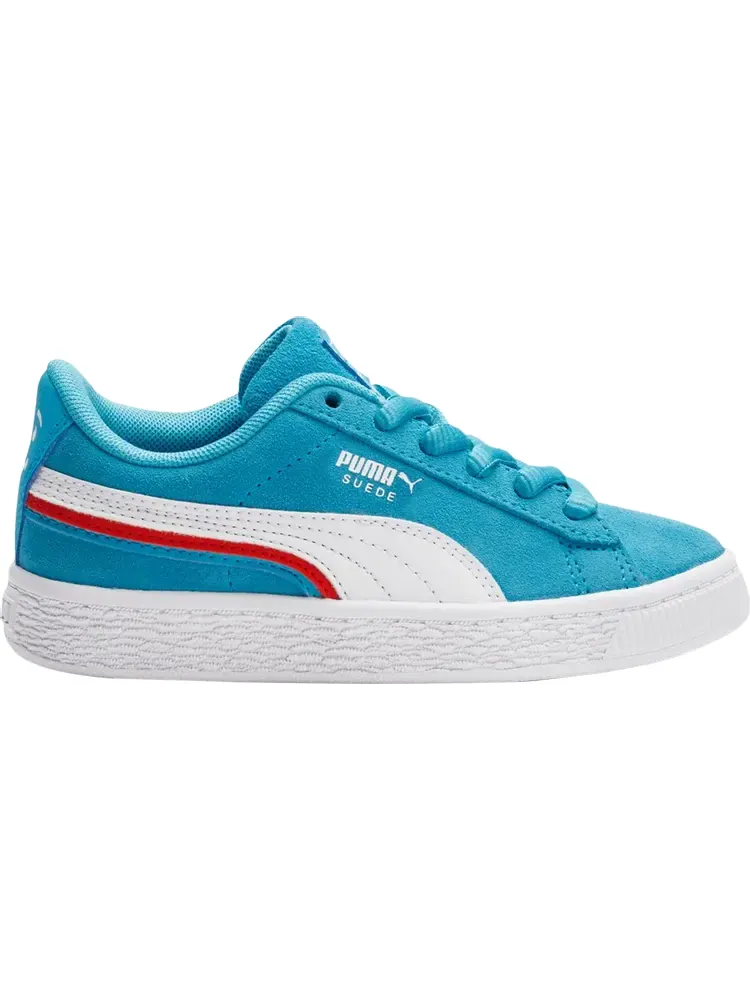 Кроссовки Puma Kool-Aid x Suede Triplex Little Kid White Blue Atoll — изображение 1 из 1, синий