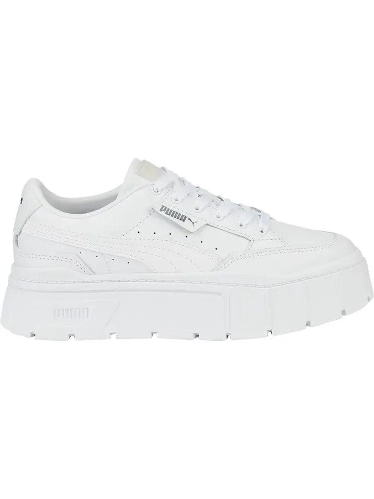 Кроссовки Puma Wmns Mayze Stack Leather Triple White — изображение 1 из 1, белый