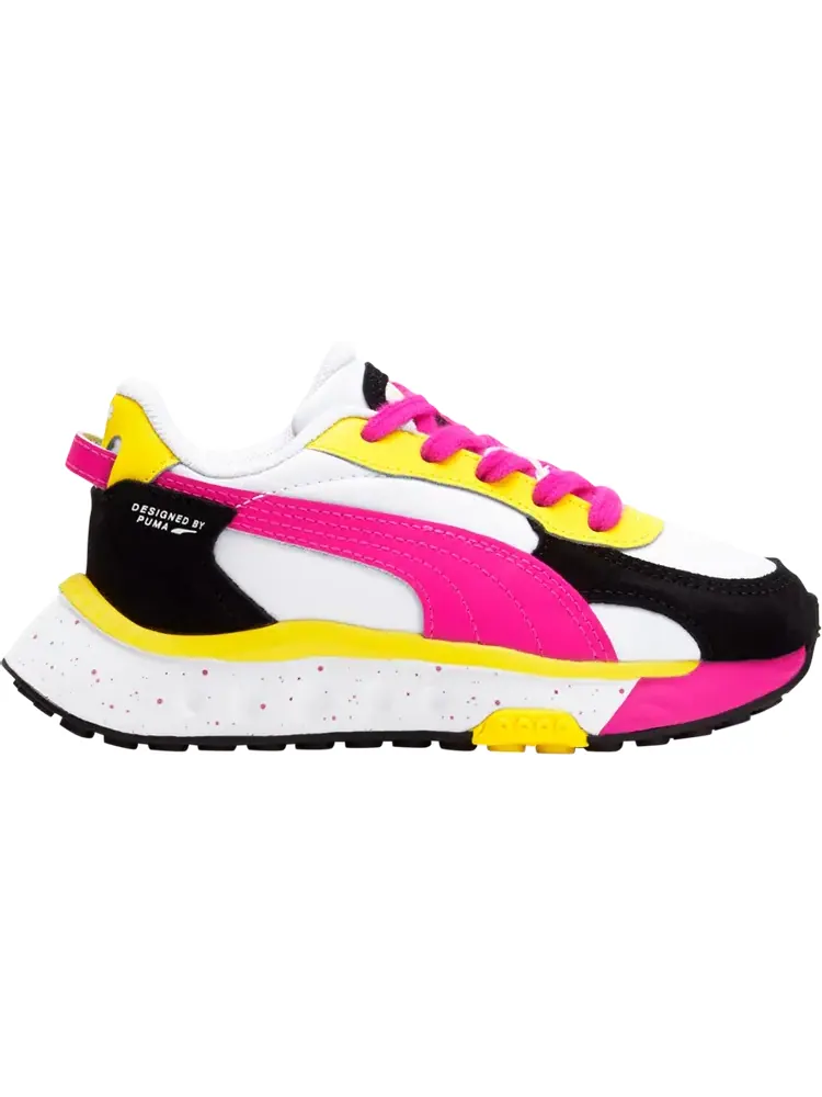 Кроссовки Puma Wild Rider Little Kid Rollin - Pink Glow Yellow — изображение 1 из 1, розовый
