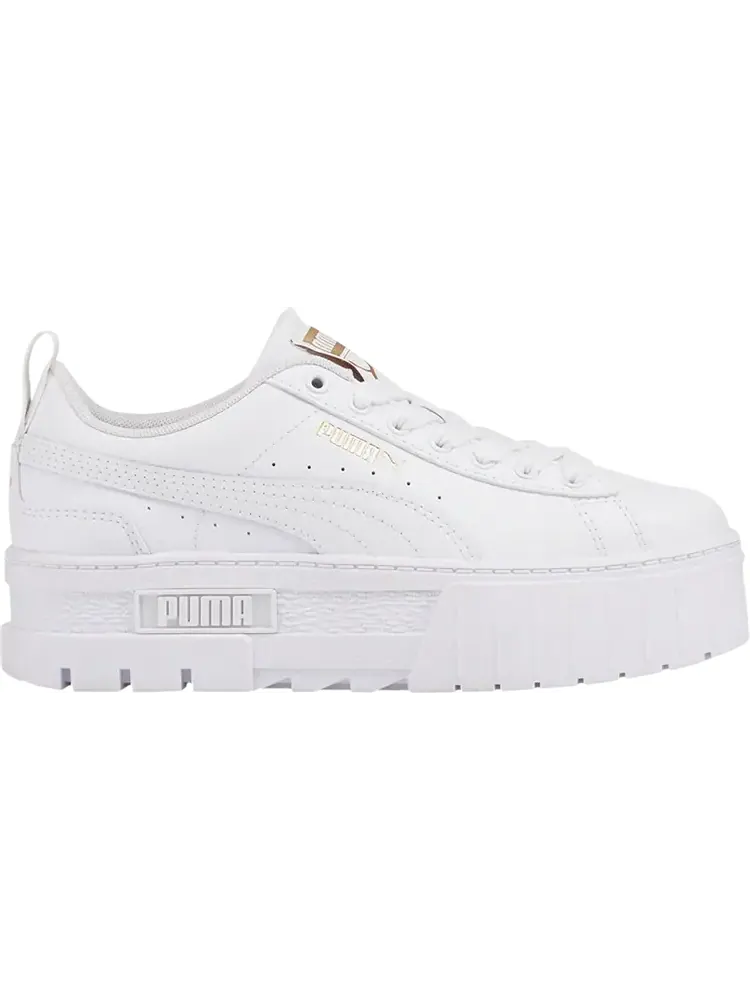 Кроссовки Puma Mayze Leather Jr White Team Gold — изображение 1 из 1, белый