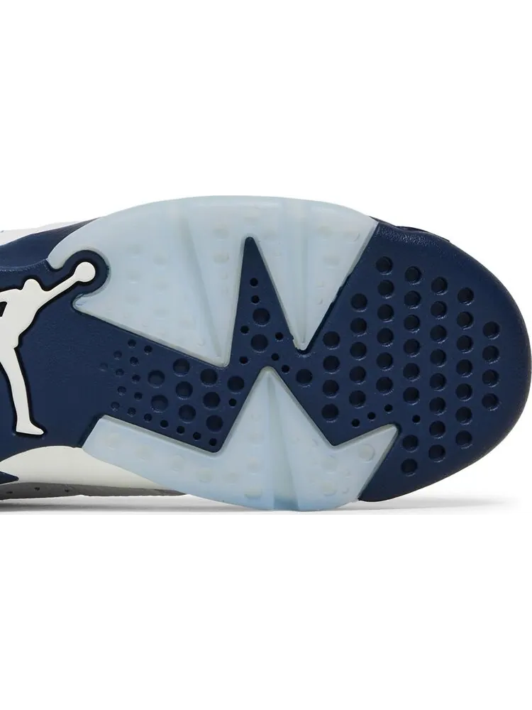 Кроссовки Air Jordan 6 Retro GS Midnight Navy 2022 — изображение 5 из 8, белый