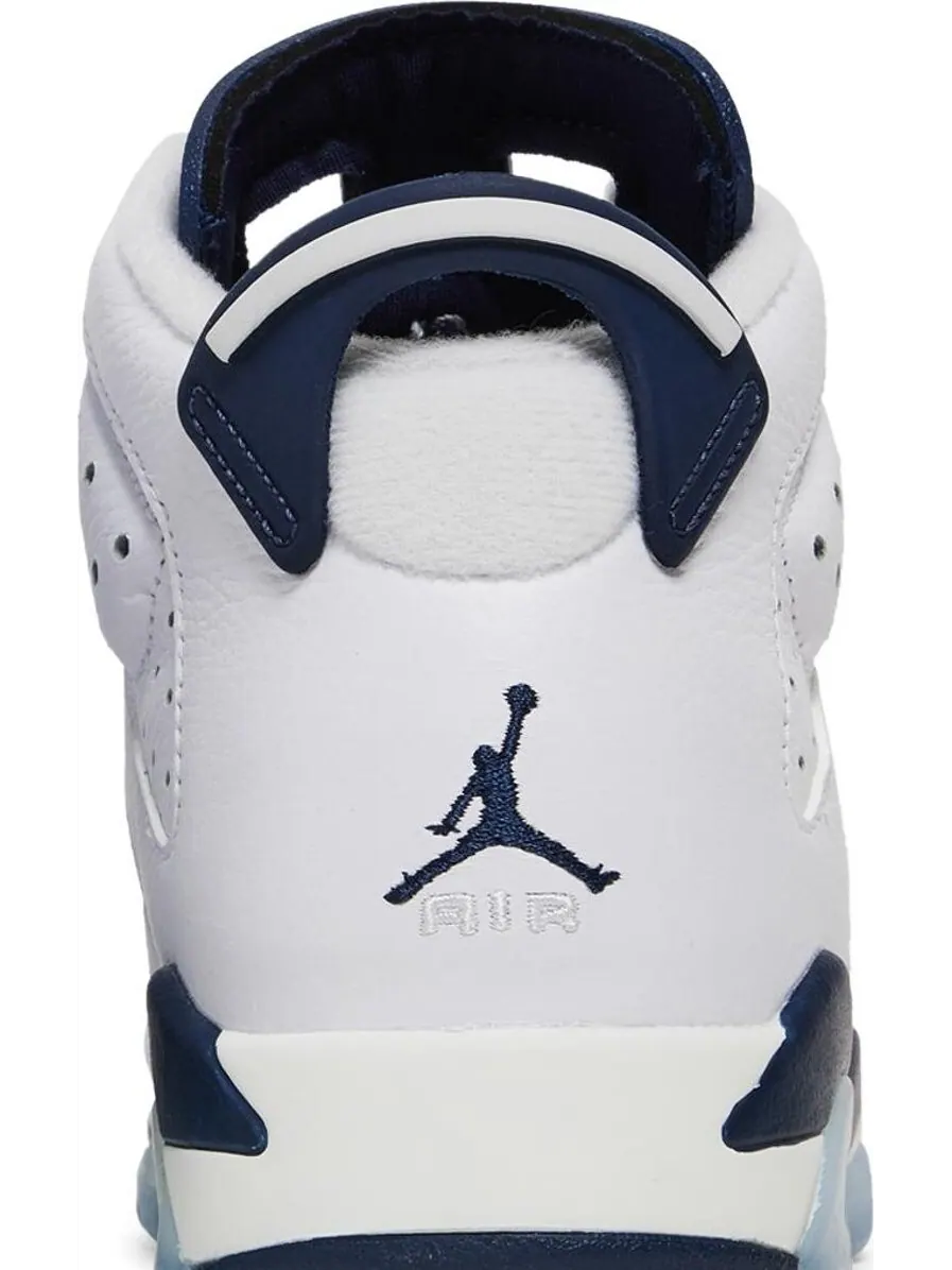 Кроссовки Air Jordan 6 Retro GS Midnight Navy 2022 — изображение 7 из 8, белый