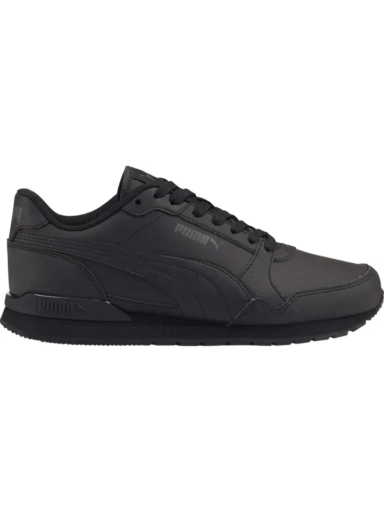 Кроссовки Puma ST Runner v3 Leather Jr Triple Black — изображение 1 из 1, черный
