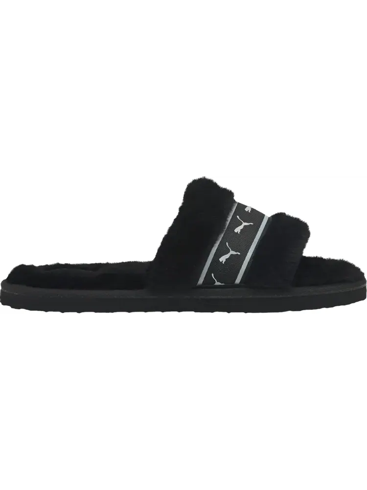 Сандалии Puma Fluff Remix Slide Jr Black White — изображение 1 из 1, черный