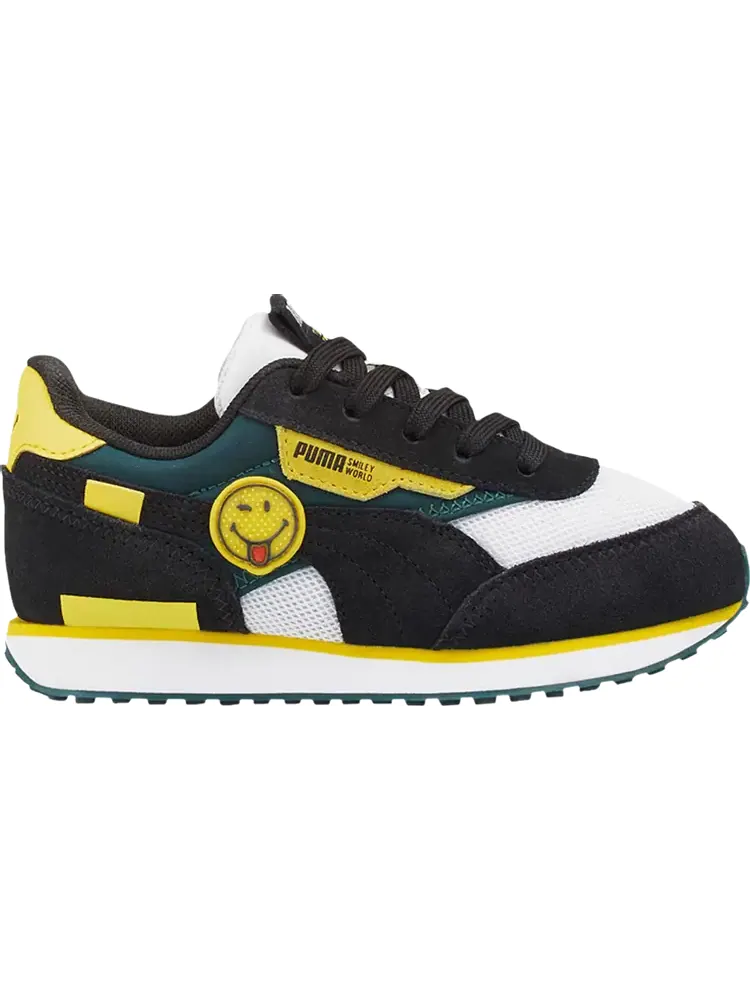 Кроссовки Puma SmileyWorld x Future Rider Little Kid Black Vibrant Yellow — изображение 1 из 1, черный