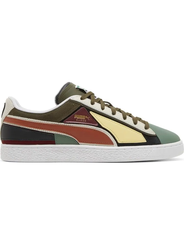 Кроссовки Puma Suede Layers - Deep Olive Warm Chestnut — изображение 1 из 8, зеленый