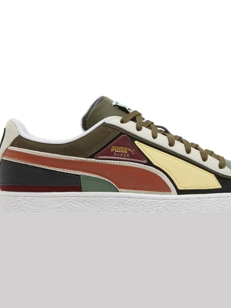 Кроссовки Puma Suede Layers - Deep Olive Warm Chestnut — изображение 2 из 8, зеленый