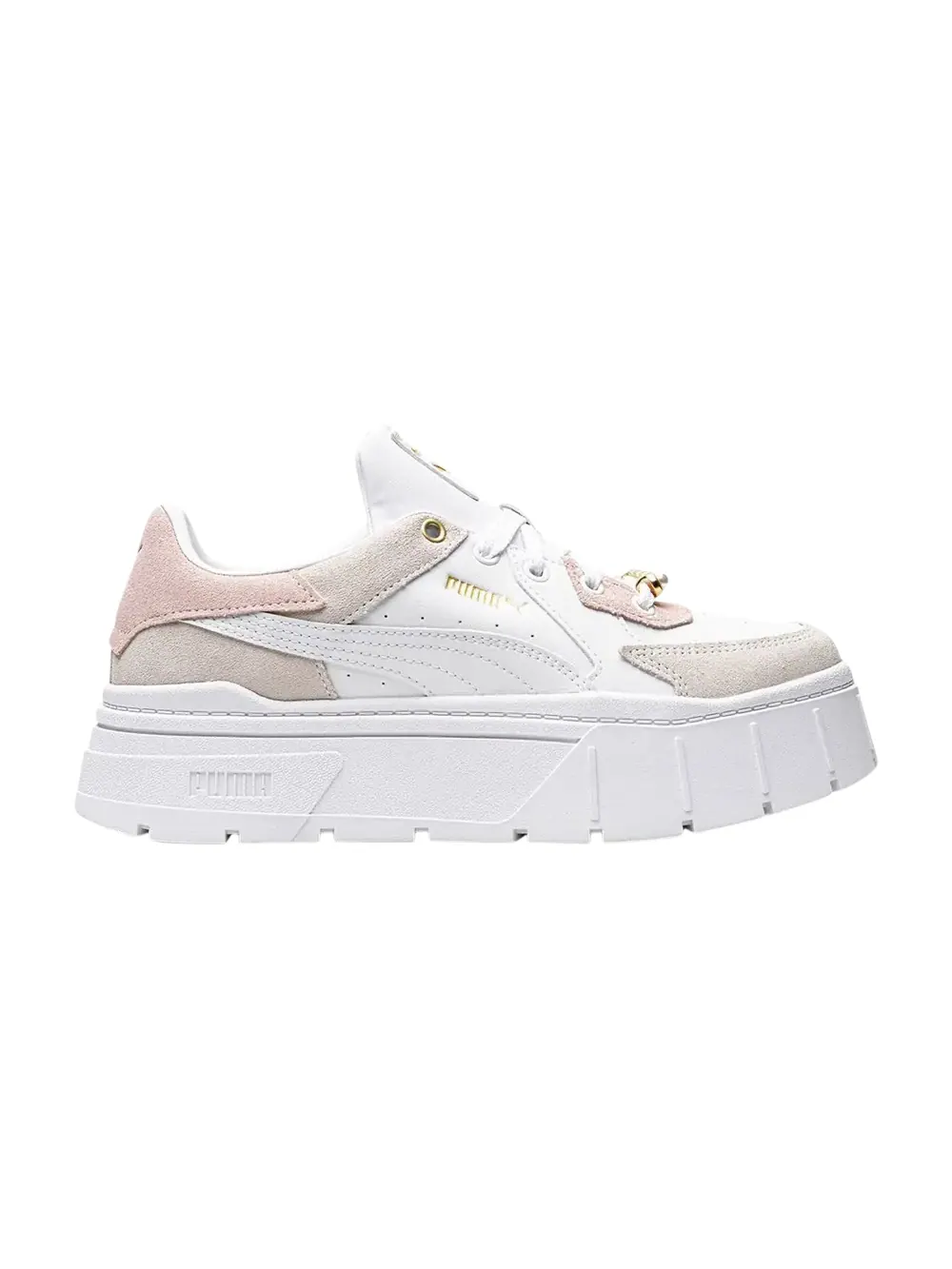 Кроссовки Wmns Mayze Stack Edgy Pearl Puma — изображение 1 из 1, белый//золотистый