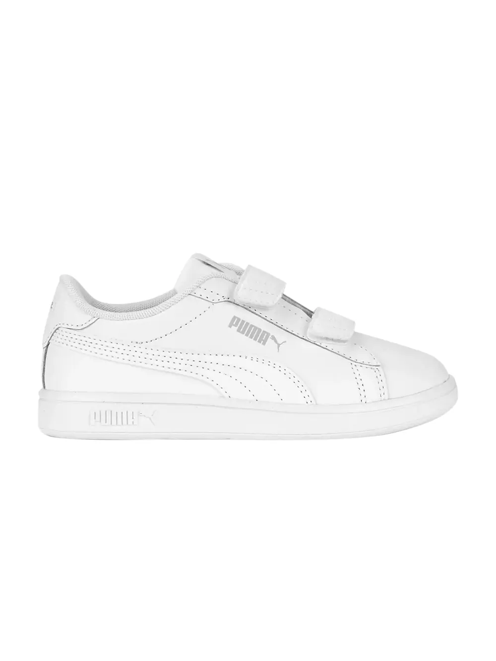 Кроссовки Smash 3.0 Leather Velcro Little Kid Puma — изображение 1 из 1, белый/светлый серый
