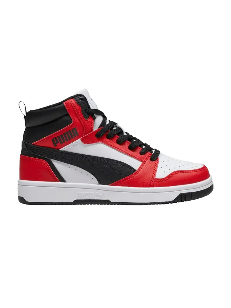 Кроссовки Rebound V6 Mid Big Kid 'White Black For All Time Red' — изображение 1 из 1, белый черный красный