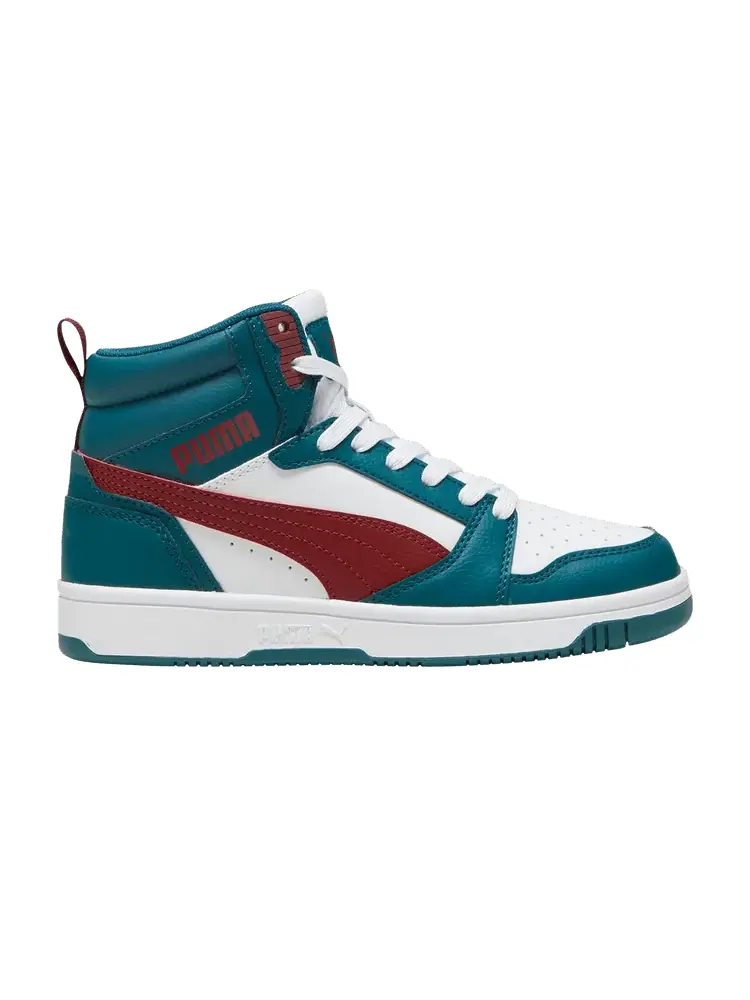Кроссовки Puma Rebound V6 Mid Big Kid Cold Green Intense Red — изображение 1 из 1, зеленый красный