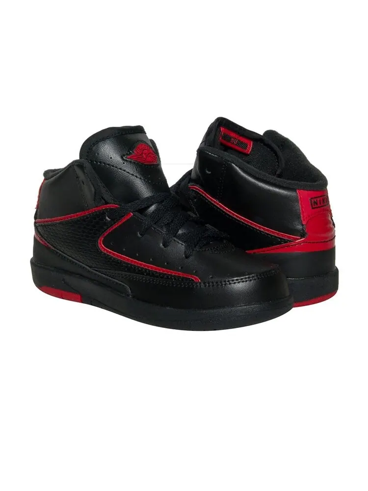 Кроссовки Air Jordan 2 Retro BT 'Black Varsity Red' — изображение 2 из 4, черный