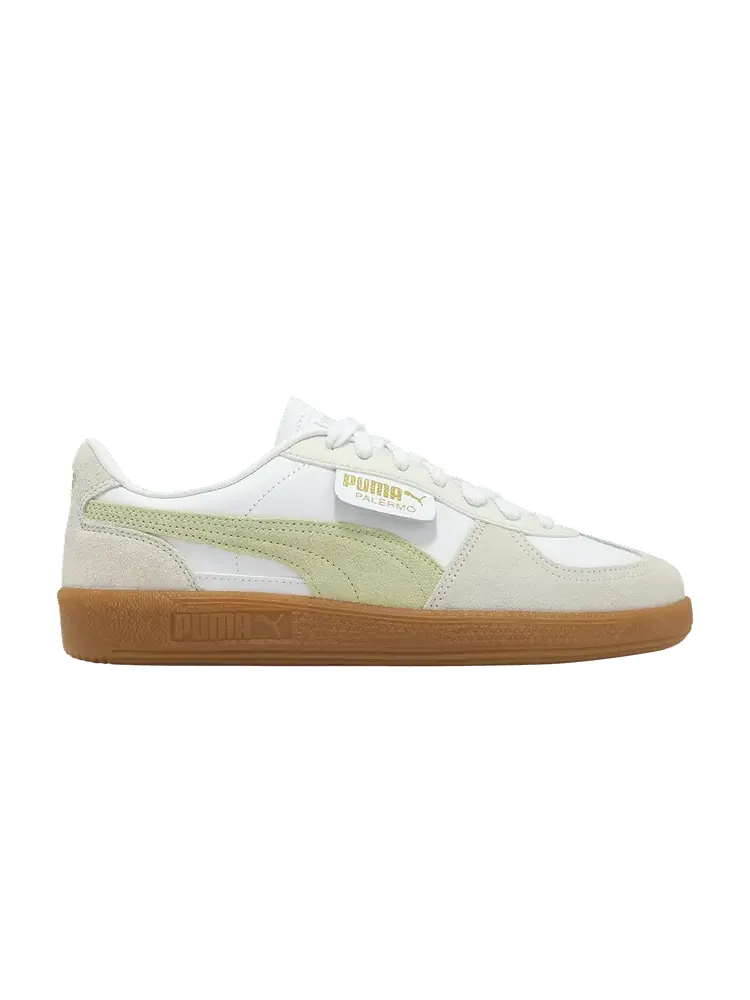 Кроссовки Puma Palermo Leather 'Vapor Grey Pistachio Green' — изображение 1 из 1, белый/серый/зеленый