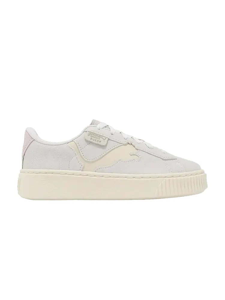Кроссовки Puma Wmns Suede Platform 'Cutout - Silver Mist Grape' — изображение 1 из 1, серебристый/зеленый