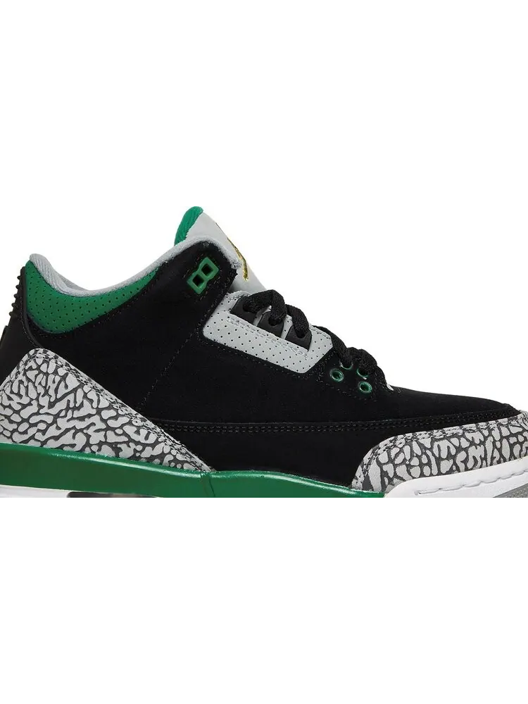 Кроссовки Air Jordan 3 Retro GS Pine Green — изображение 2 из 8, черный