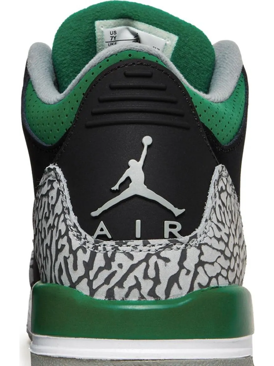 Кроссовки Air Jordan 3 Retro GS Pine Green — изображение 7 из 8, черный