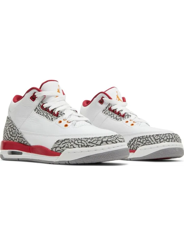 Кроссовки Air Jordan 3 Retro GS Cardinal Red — изображение 8 из 8, белый