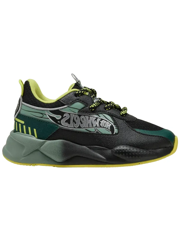 Кроссовки Puma Hot Wheels x RS-X Little Kid 'Black Green Moon' — изображение 1 из 1, черный зеленый