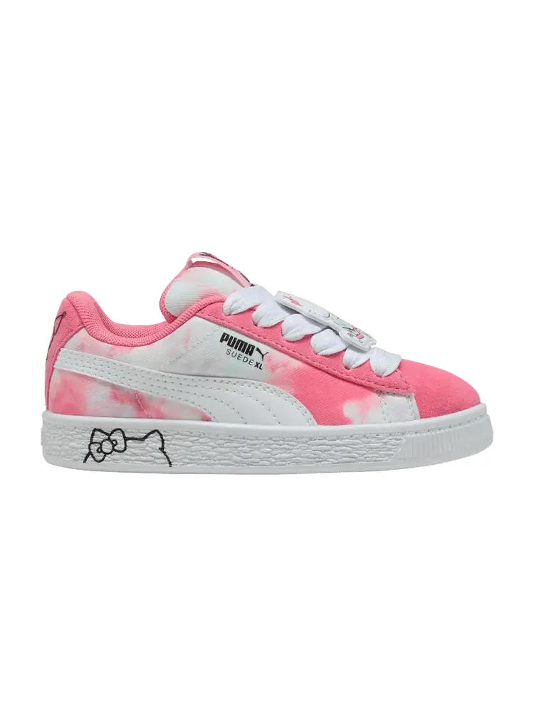 Кроссовки Puma Hello Kitty x Suede XL Little Kid 'Hello Kitty and Friends Tie Dye' — изображение 1 из 1, розовый/синий