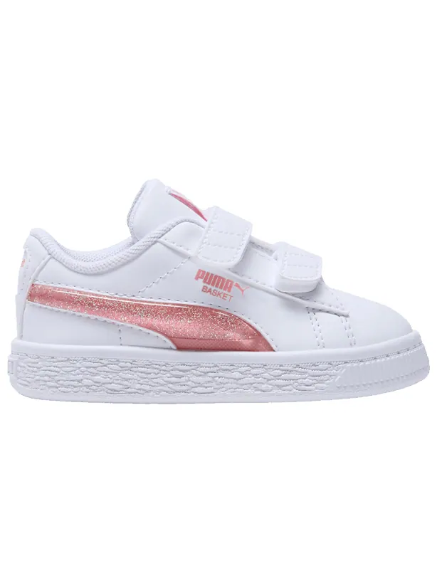 Кроссовки Puma Basket Toddler 'Glitter' — изображение 1 из 1, серебристый