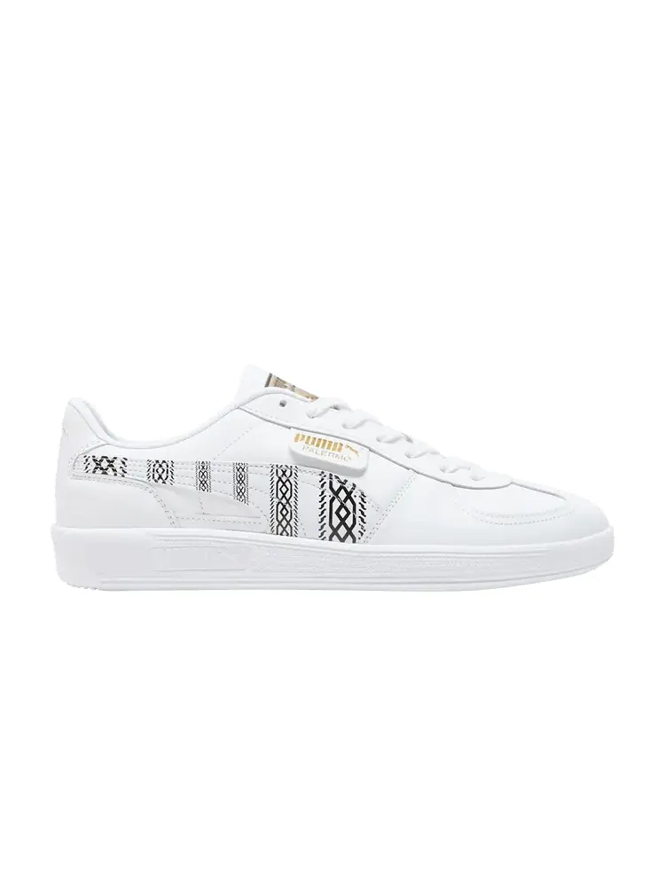 Кроссовки Puma Monster Hunter x Palermo Leather 'White Black' — изображение 1 из 1, белый/черный/золотистый