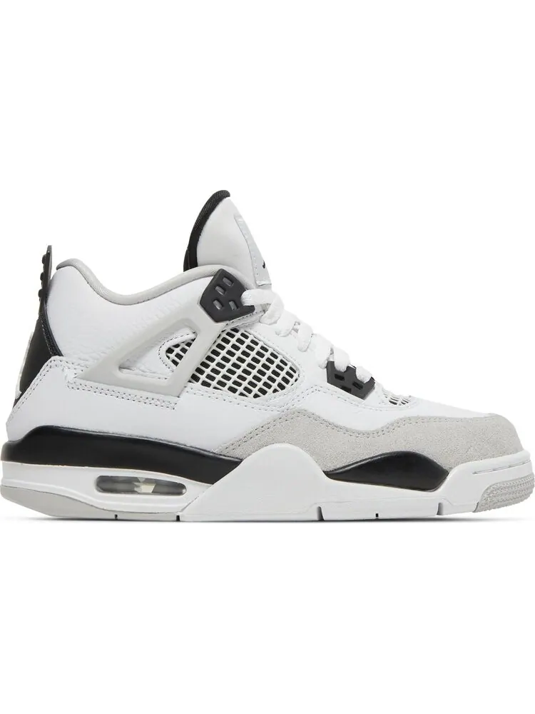 Кроссовки Air Jordan 4 Retro GS Military Black — изображение 1 из 8, белый
