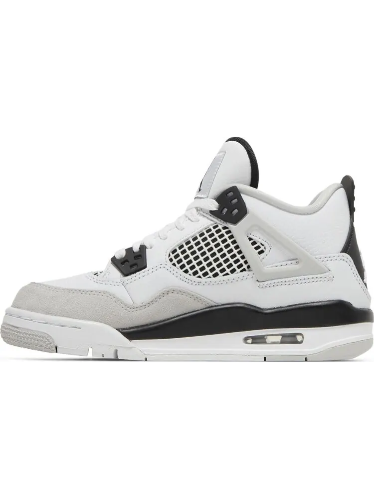 Кроссовки Air Jordan 4 Retro GS Military Black — изображение 3 из 8, белый
