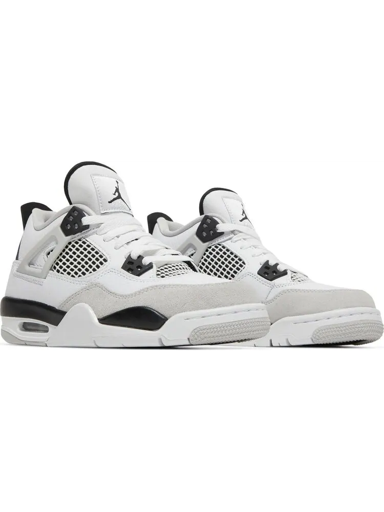 Кроссовки Air Jordan 4 Retro GS Military Black — изображение 8 из 8, белый
