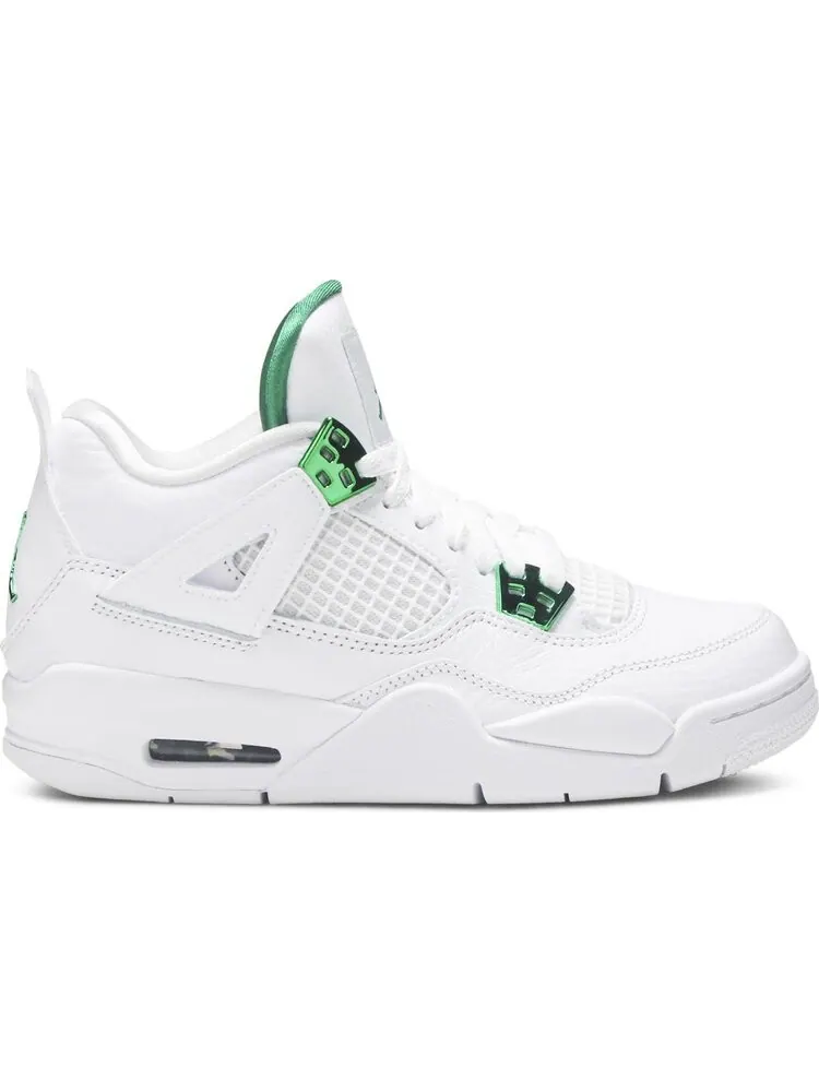 Кроссовки Air Jordan 4 Retro GS Green Metallic — изображение 1 из 6, белый