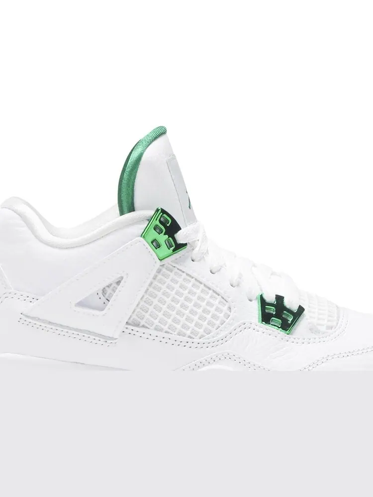 Кроссовки Air Jordan 4 Retro GS Green Metallic — изображение 2 из 6, белый