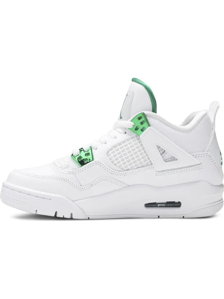 Кроссовки Air Jordan 4 Retro GS Green Metallic — изображение 3 из 6, белый
