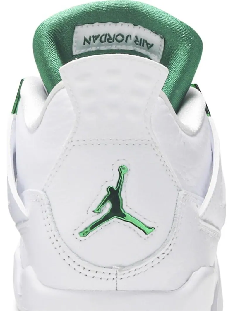 Кроссовки Air Jordan 4 Retro GS Green Metallic — изображение 5 из 6, белый