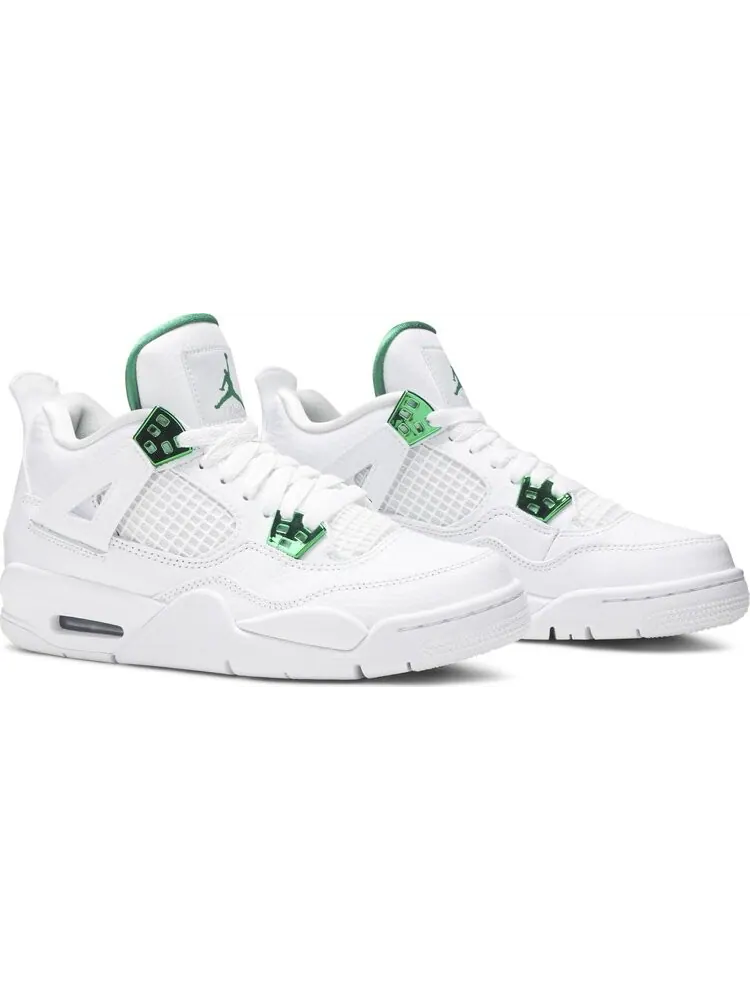 Кроссовки Air Jordan 4 Retro GS Green Metallic — изображение 6 из 6, белый