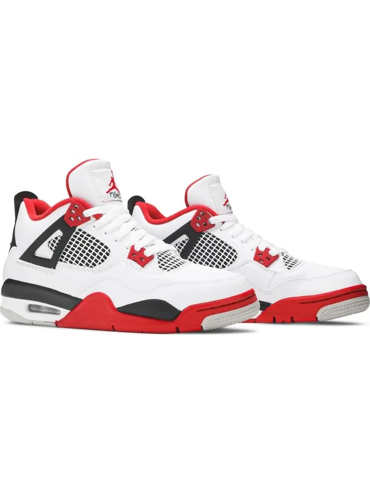 Кроссовки Air Jordan 4 Retro OG GS Fire Red 2020 — изображение 8 из 8, белый