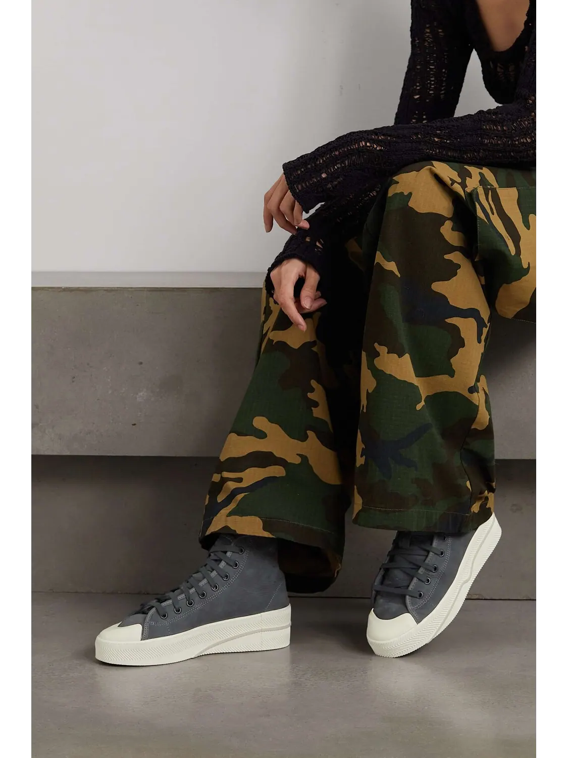 ADIDAS ORIGINALS высокие кроссовки Nizza 2 из нубука с кожаной отделкой — изображение 3 из 4, серый