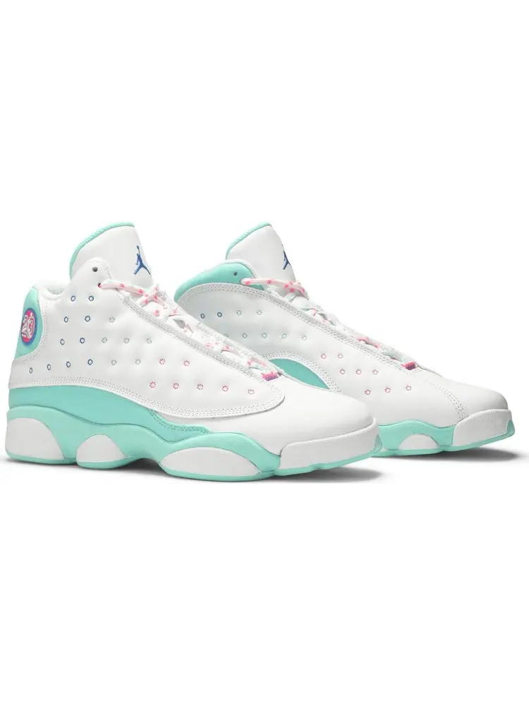 Кроссовки Air Jordan 13 Retro GS Aurora Green — изображение 8 из 8, белый