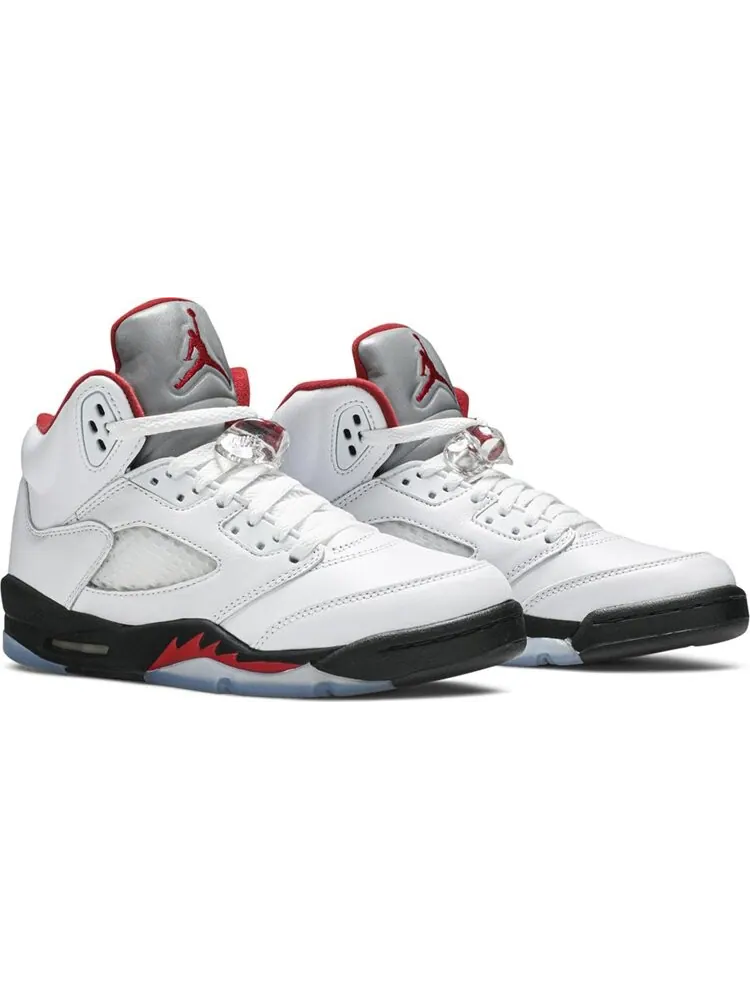 Кроссовки Air Jordan 5 Retro GS Fire Red 2020 — изображение 8 из 8, белый