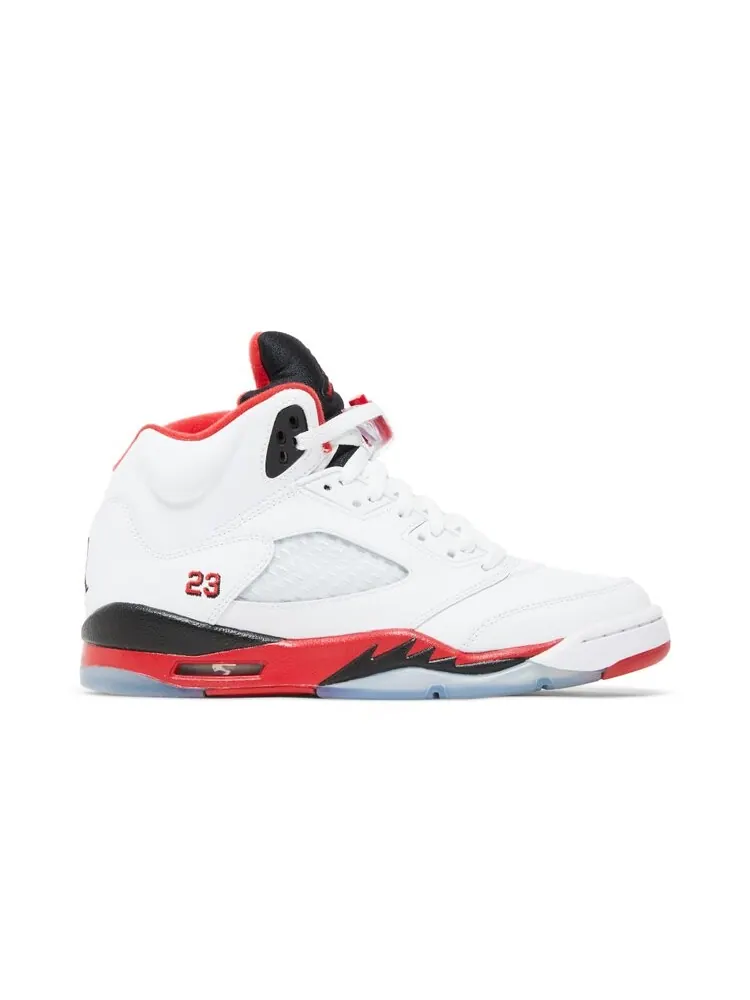 Кроссовки Air Jordan 5 Retro GS 'Fire Red Black Tongue' 2013 — изображение 1 из 4, белый