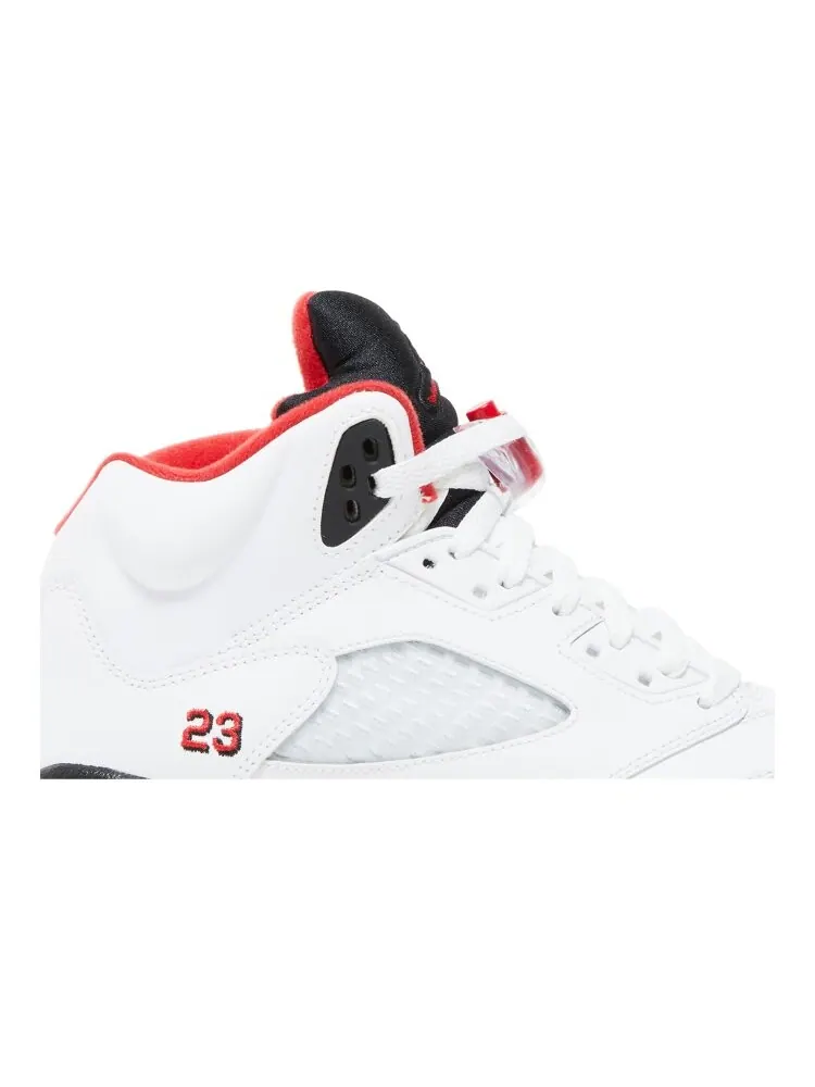 Кроссовки Air Jordan 5 Retro GS 'Fire Red Black Tongue' 2013 — изображение 2 из 4, белый