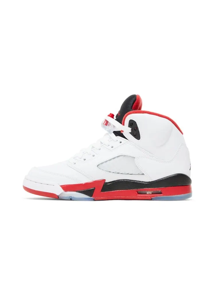 Кроссовки Air Jordan 5 Retro GS 'Fire Red Black Tongue' 2013 — изображение 3 из 4, белый