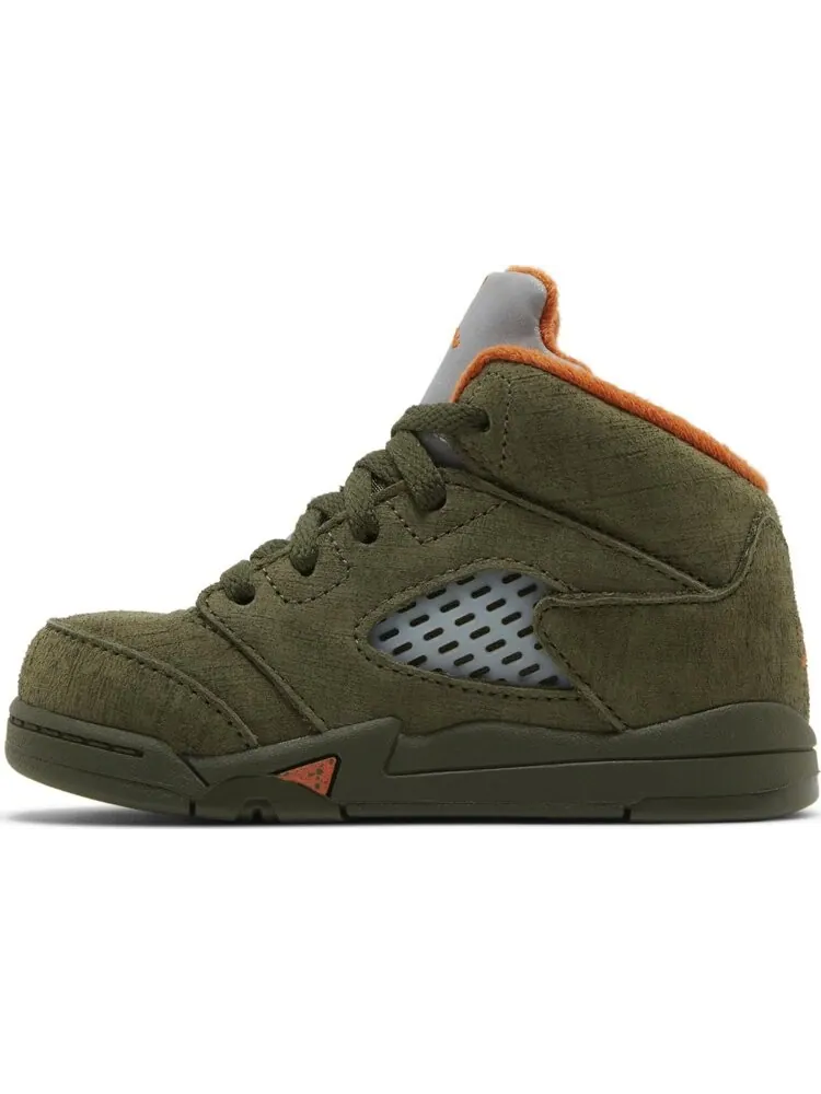 Кроссовки Air Jordan 5 Retro TD 'Olive' 2024 — изображение 3 из 4, зеленый
