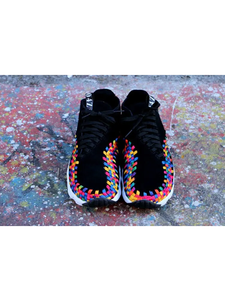 Кроссовки Nike Air Footscape Wvn Chkka Prm Qs — изображение 8 из 9, черный/черный-белый