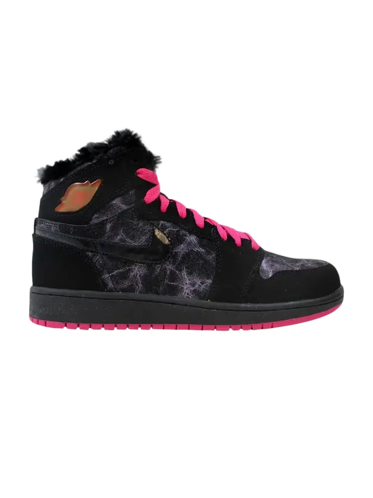 Кроссовки Air Jordan 1 Retro High Prem GS 'Black Vivid Pink' — изображение 1 из 1, розовый