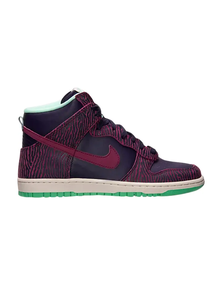 Кроссовки Nike Wmns Dunk Hi Skinny Print 'Purple Dynasty' — изображение 1 из 1, фиолетовый