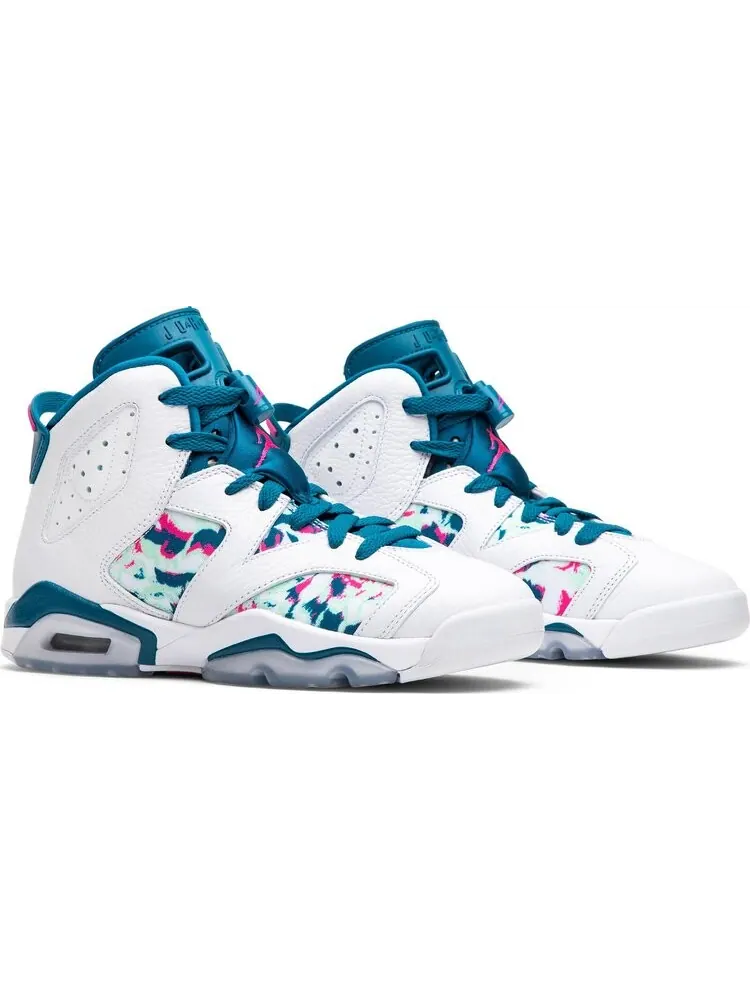 Кроссовки Air Jordan 6 Retro GS Green Abyss — изображение 8 из 8, белый