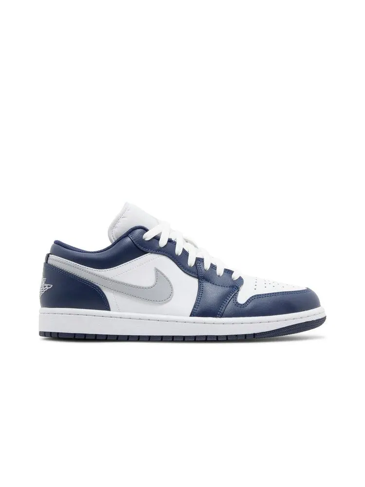 Кроссовки Air Jordan Air Jordan 1 Low 'Midnight Navy' — изображение 2 из 9, белый/серый/темно-синий