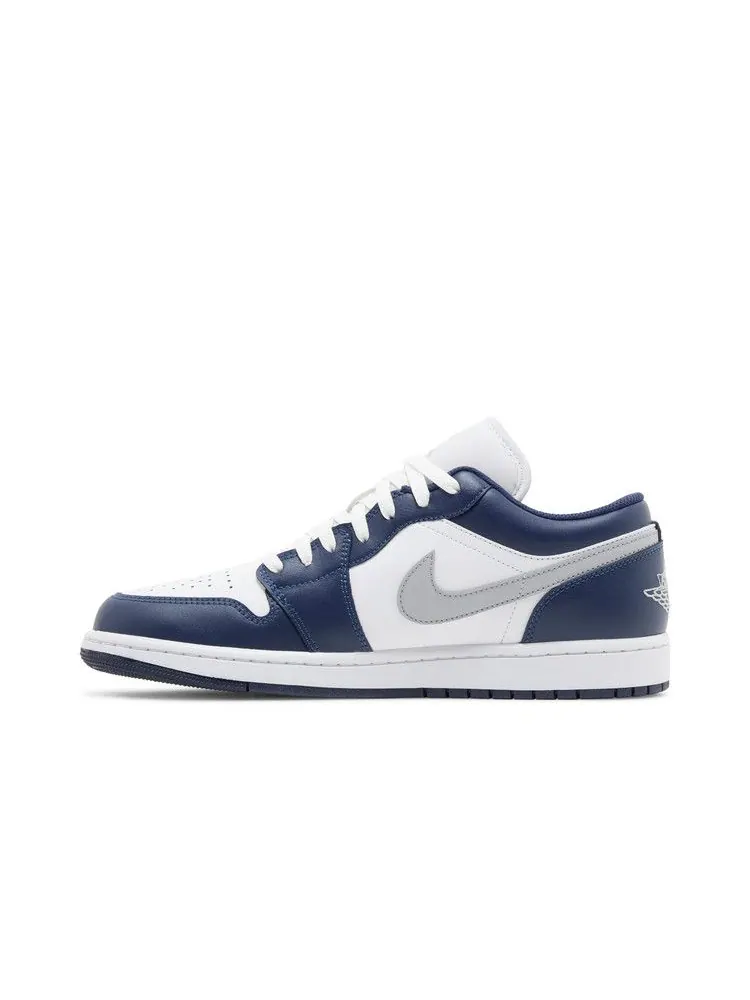 Кроссовки Air Jordan Air Jordan 1 Low 'Midnight Navy' — изображение 4 из 9, белый/серый/темно-синий